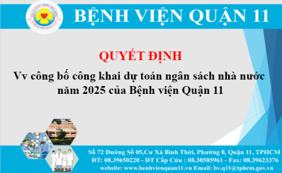 Quyết định Vv công bố công khai dự toán ngân sách nhà nước năm 2025 của Bệnh viện Quận 11